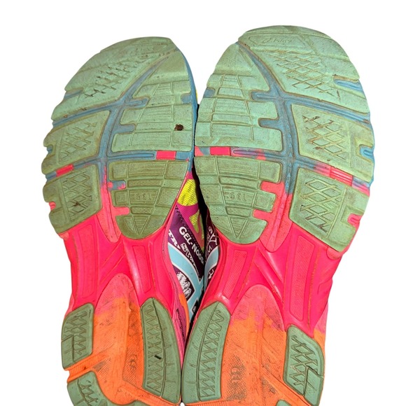 ASICS Gel-Noosa Tri 9 Womens 8 Pre-Owned Running Shoes Multi-Color Neon T458N - Picture 13 of 14